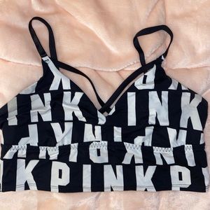 Pink Victoria’s Secret sports bra top